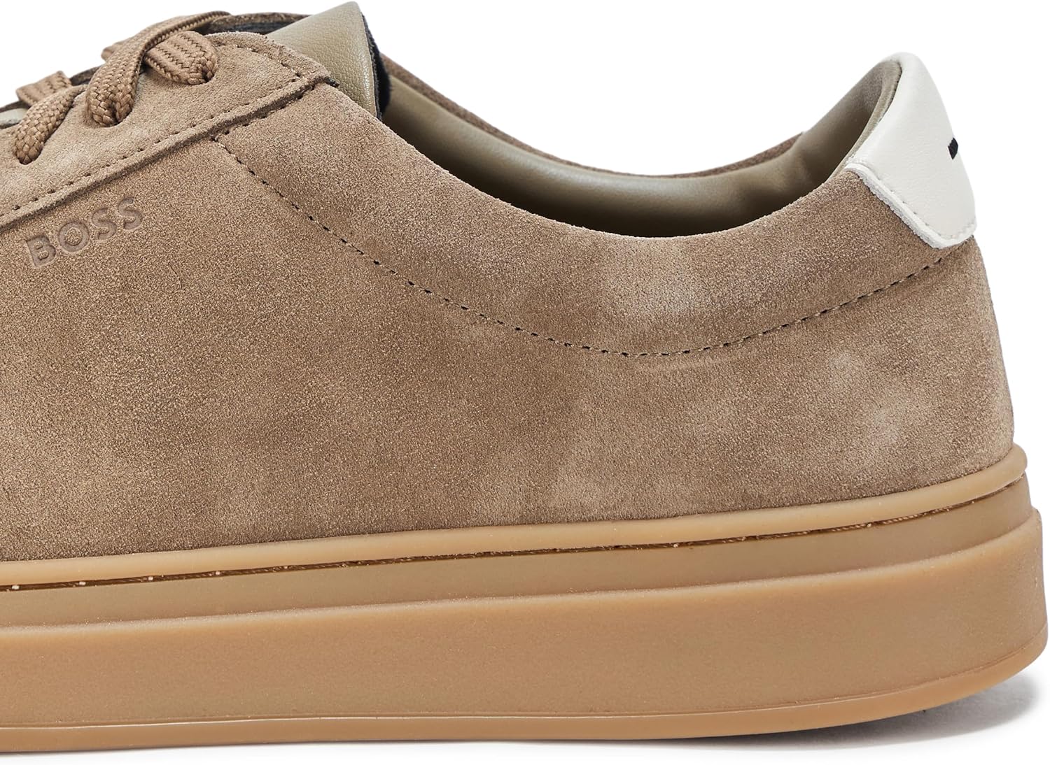 BOSS мужские кроссовки Kieran Cupsole Suede, Truffle — фото 4