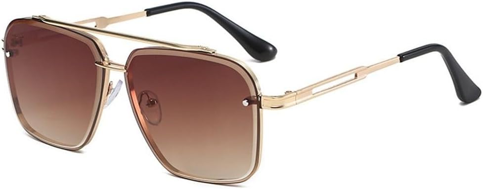 

Винтажные солнцезащитные очки в металлической оправе с градиентным переходом цвета, классические очки для вождения и путешествий, защита от УФ-излучения UV400, для женщин и мужчин KTUCN, Gold-gradient Tea