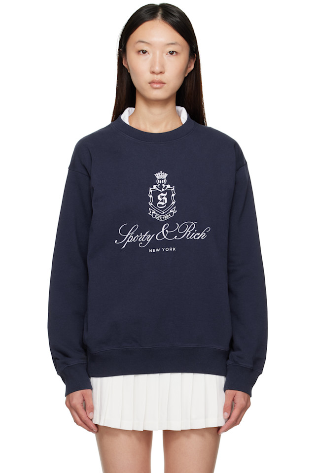 

Вендомская вышитая толстовка с круглым вырезом Sporty & Rich, мультиколор