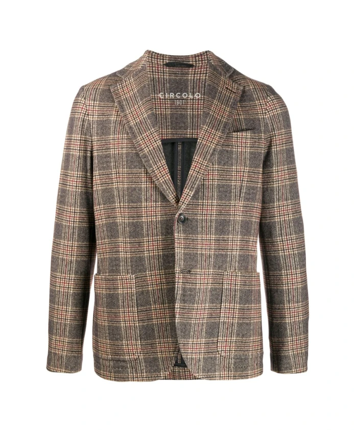 

Эластичный блейзер - в клетку, песочного цвета. Circolo 1901, коричневый