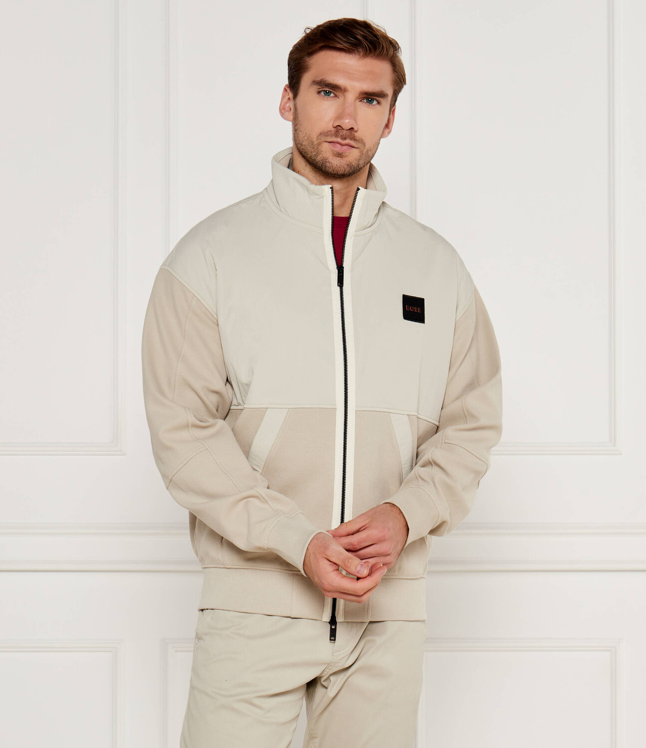 

Толстовка BOSS ORANGE Ze_Nylonboss Regular Fit, бежевый