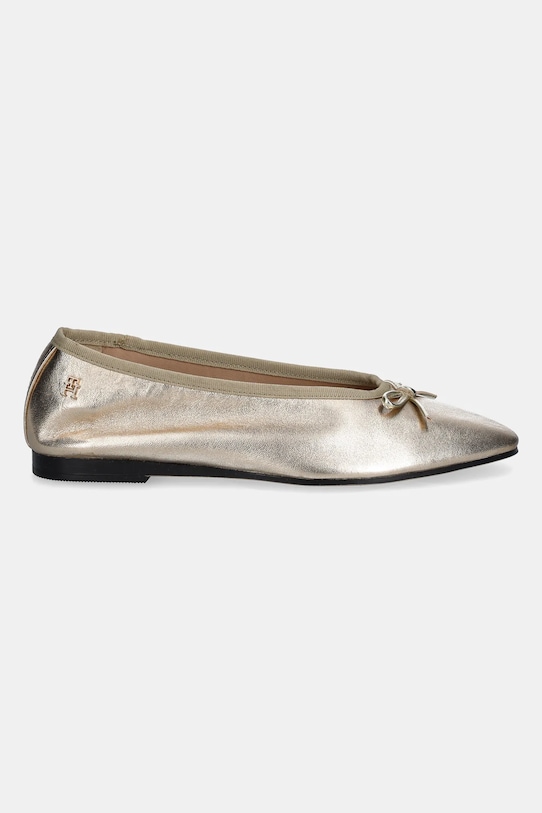 Кожаные балетки Ballerina Soft Leather Metallic Tommy Hilfiger, золотой — фото 2