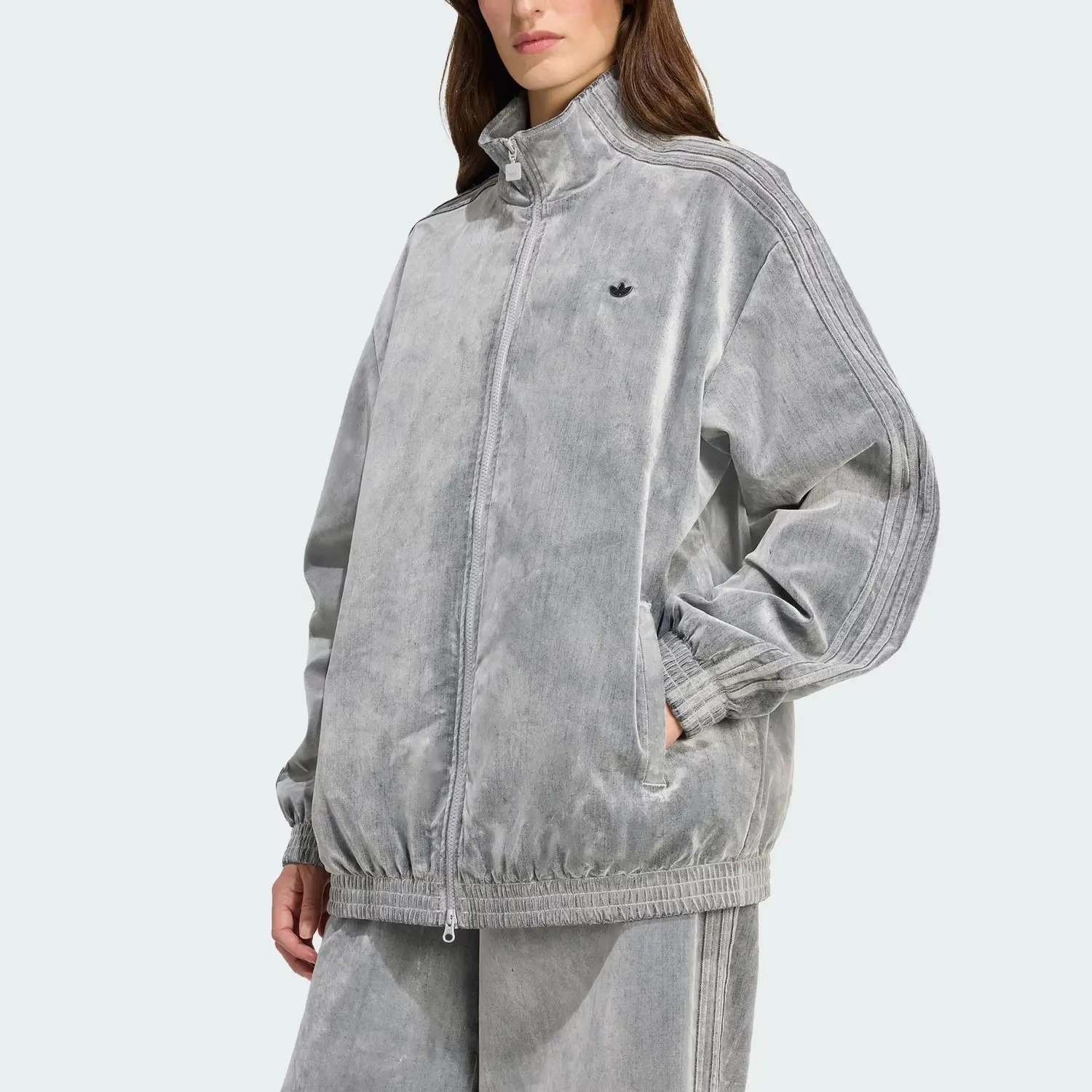 Adidas Originals Куртка Firebird FW25 из саржи, Light Gray — фото 3