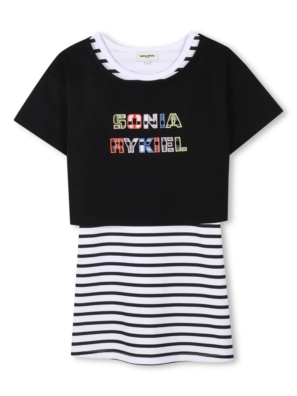 

Платье мини в полоску SONIA RYKIEL ENFANT, черный