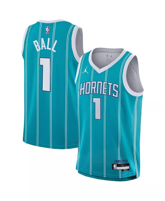 

Бирюзовая майка Big Boys La Melo Ball Charlotte Hornets Swingman — Icon Edition Nike, синий