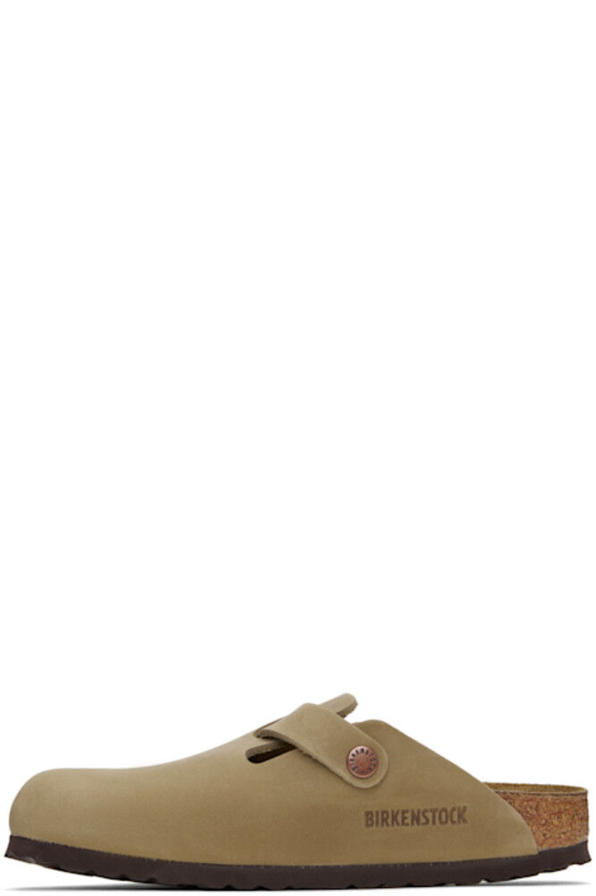 Коричневые узкие бостонские кожаные туфли-лоферы без застежек Birkenstock — фото 3