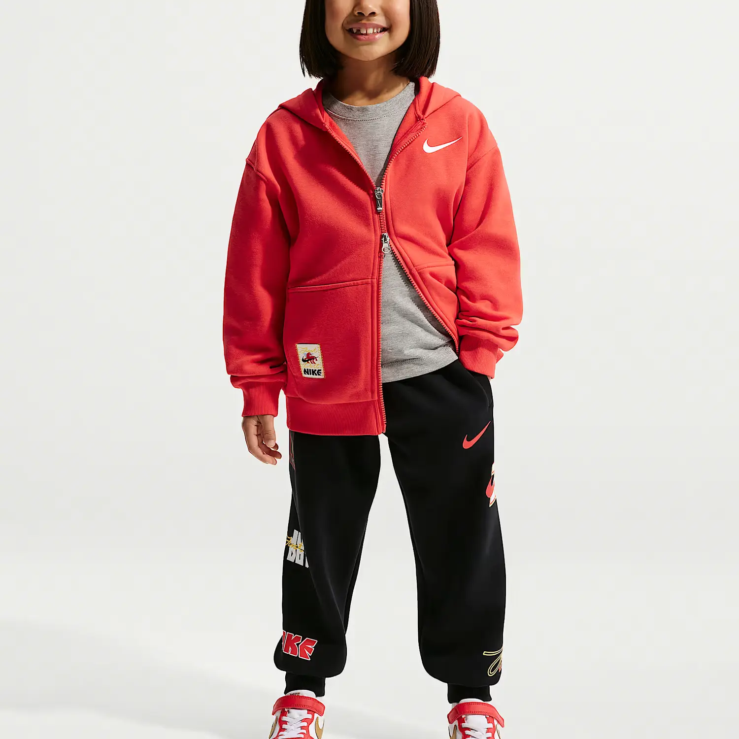 Детская куртка с капюшоном Moderate Nike, university красный/белый/белый — фото 3