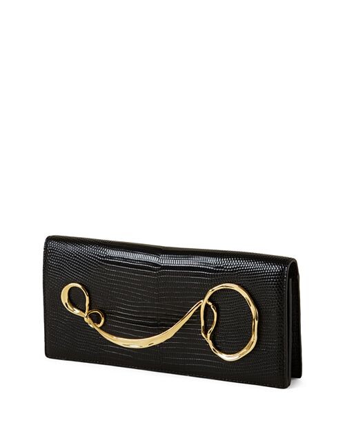 

Клатч витой золотой с боковой ручкой Alexis Bittar, цвет Black