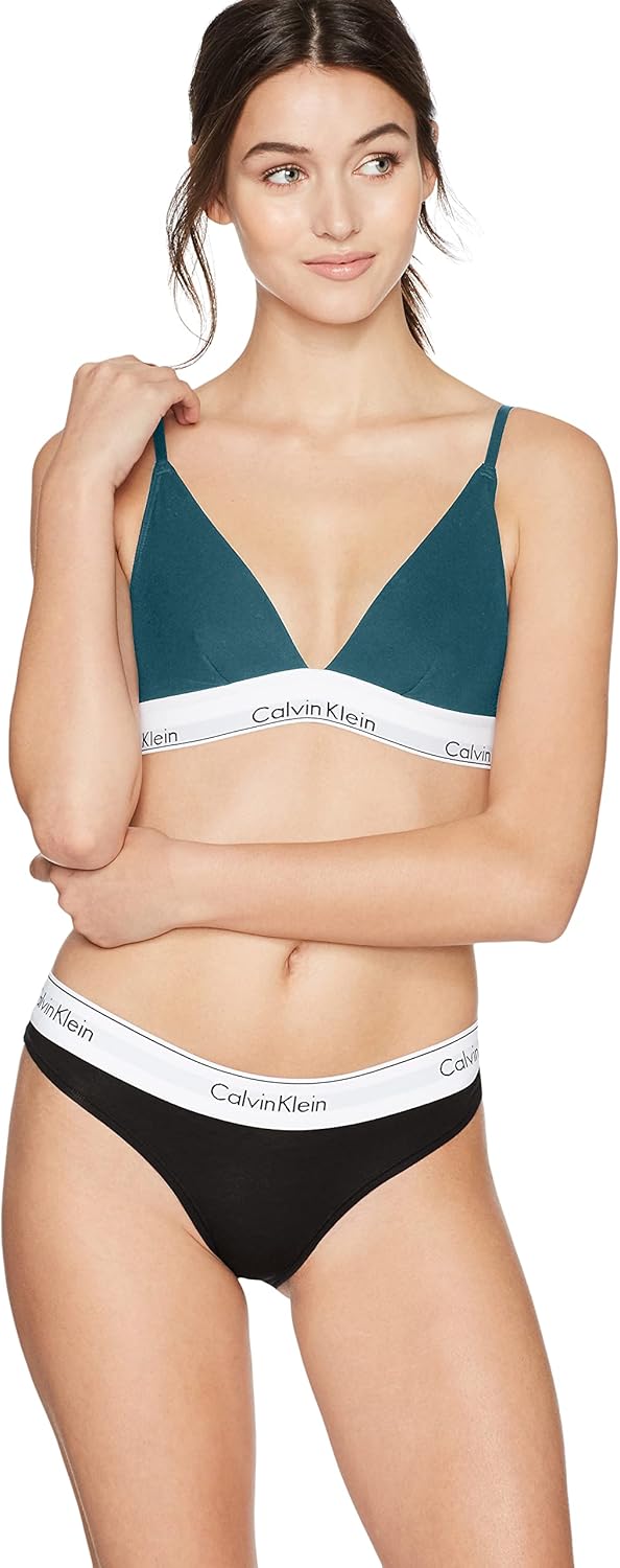 Женский современный хлопковый бюстгальтер-треугольник Calvin Klein, Topaz Gemstone — фото 2