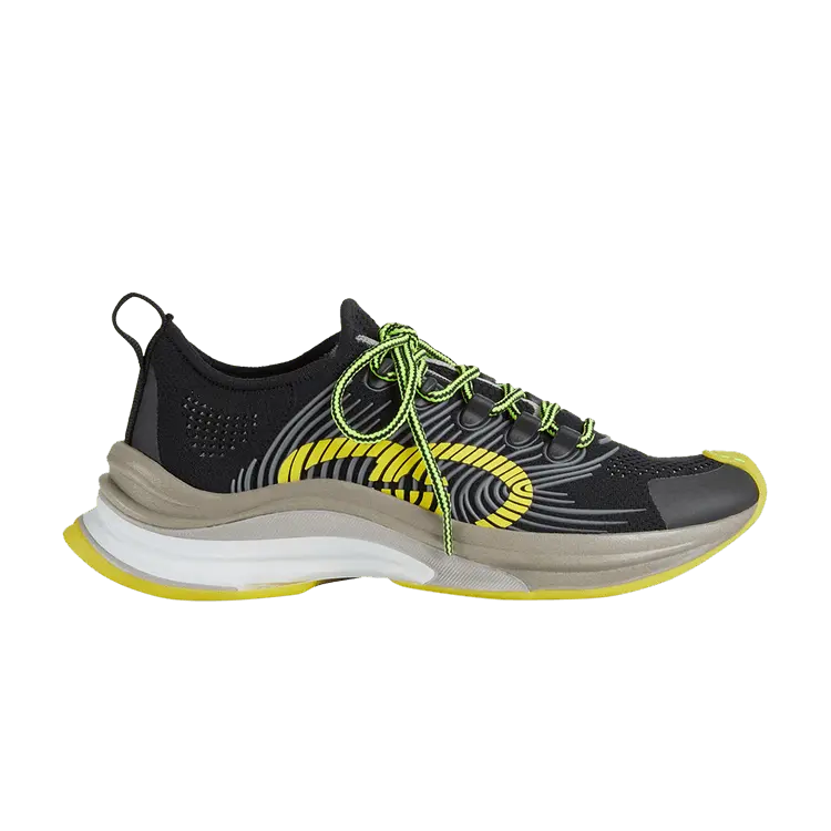 Кроссовки Gucci Wmns Run Sneaker 'Black Yellow', черный
