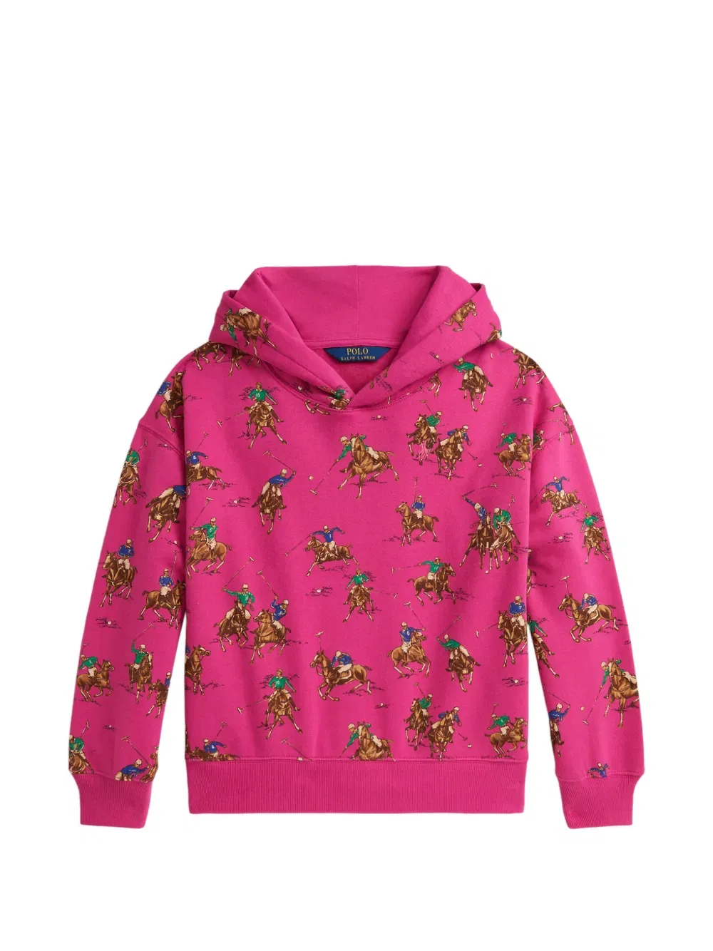 Худи с принтом на конную тематику Polo Ralph Lauren Kids, розовый