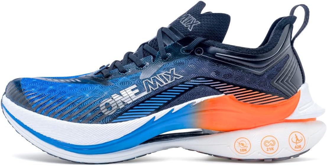 

Кроссовки для марафонского бега ONEMIX T700 с углеродной пластиной для мужчин, профессиональные, стабильные, с амортизацией, сверхлегкие, с высокой отдачей, синий