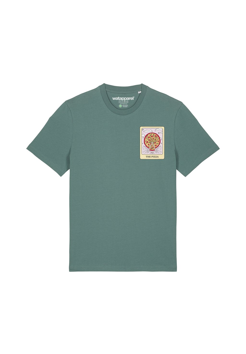 

Футболка с принтом TAROT THE PIZZA watapparel, темно-зеленый