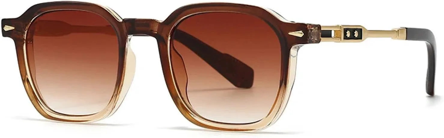 

Мужские солнцезащитные очки с заклепками, женские сине-зеленые солнцезащитные очки с градиентной защитой от УФ-излучения UV400 DSVIGF, Brown Tea Gradient