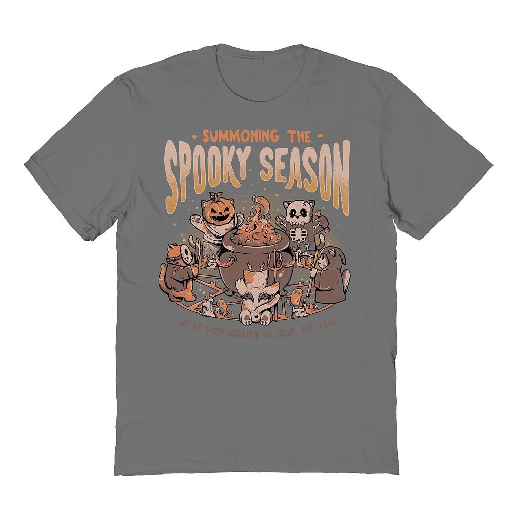 

Мужская футболка с рисунком Summoning the Spooky Season Хэллоуин Licensed Character, цвет Charcoal