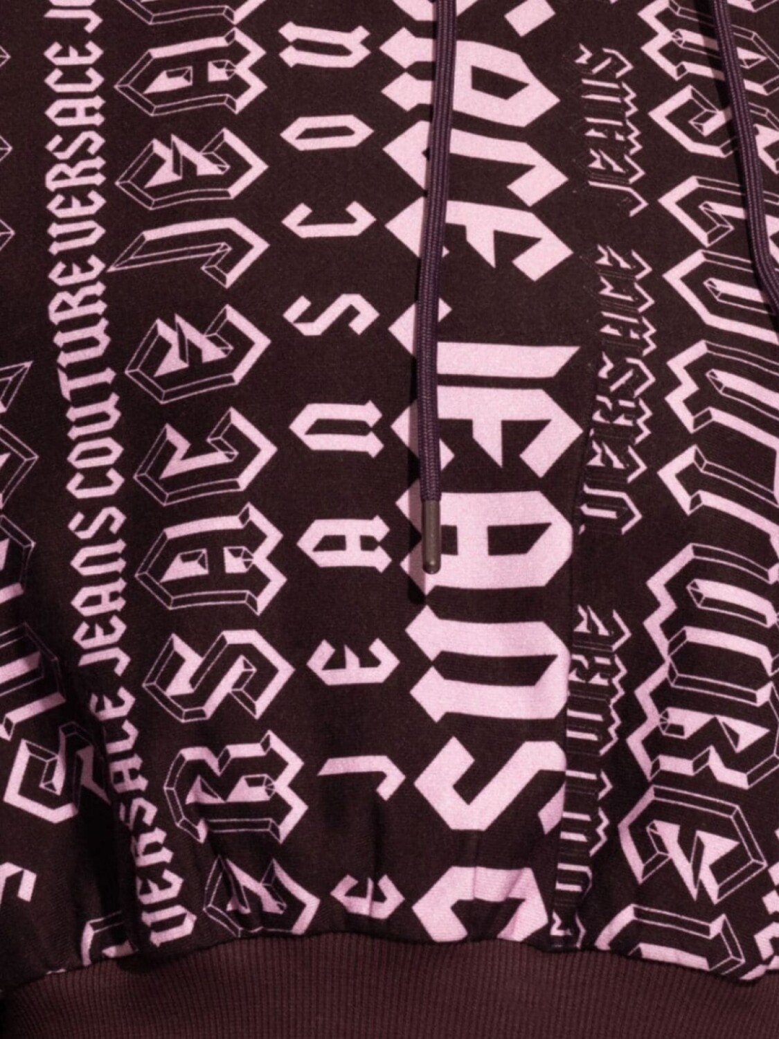 Versace Jeans Couture толстовка с капюшоном и логотипом, фиолетовый — фото 3