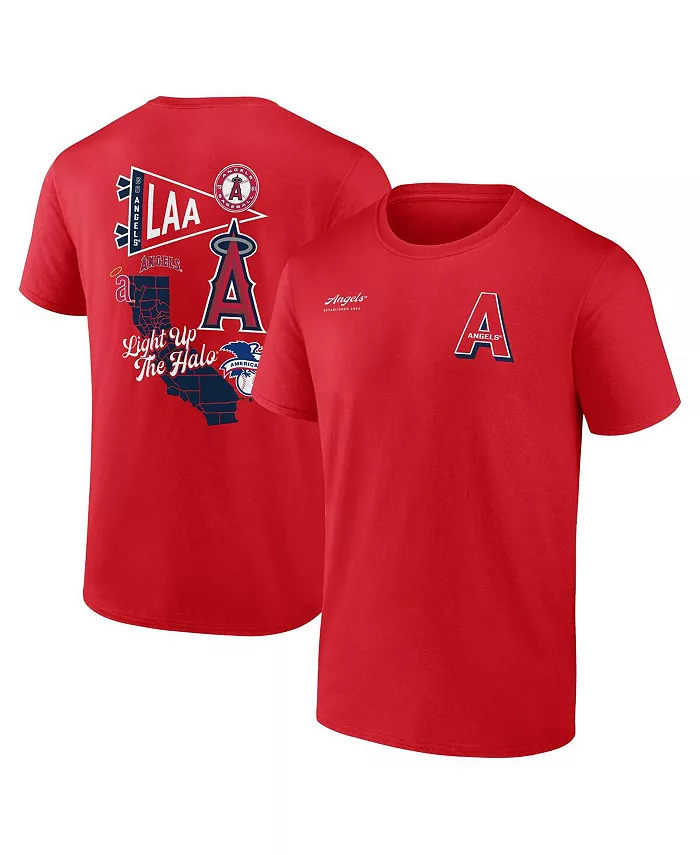 

Мужская футболка Los Angeles Angels Split Zone красного цвета Fanatics
