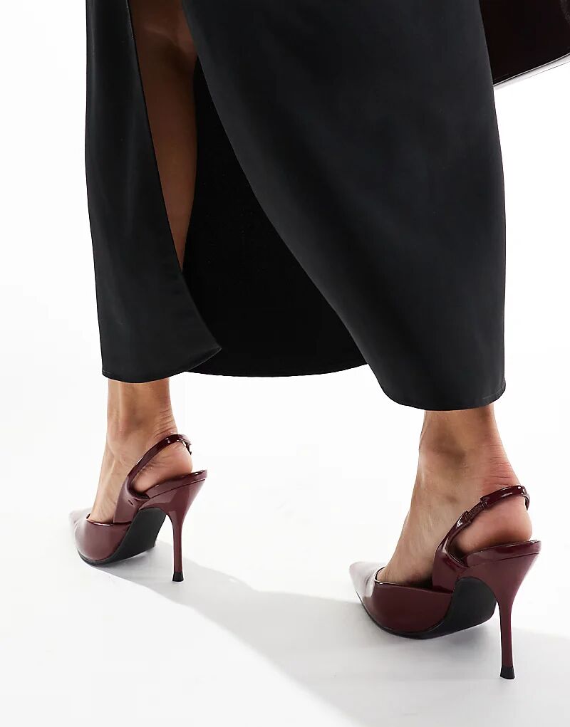 Туфли Simmi London Darcia с острым носком и пяткой на каблуке бордового цвета SIMMI Shoes — фото 4