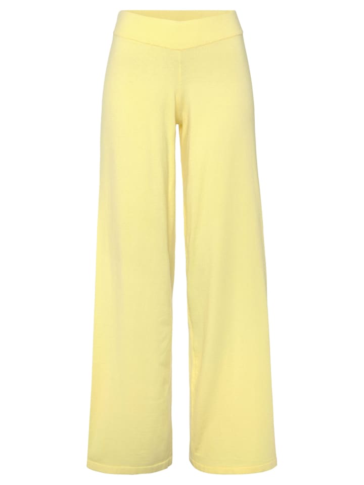 

LASCANA Вязаные брюки желтого цвета