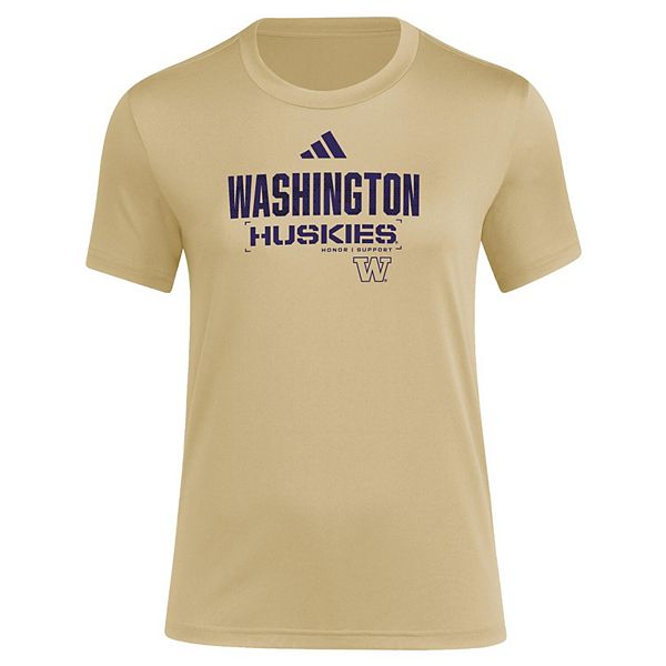 Женская футболка Washington Huskies Salute to Service Aeroready цвета тау Adidas — фото 3
