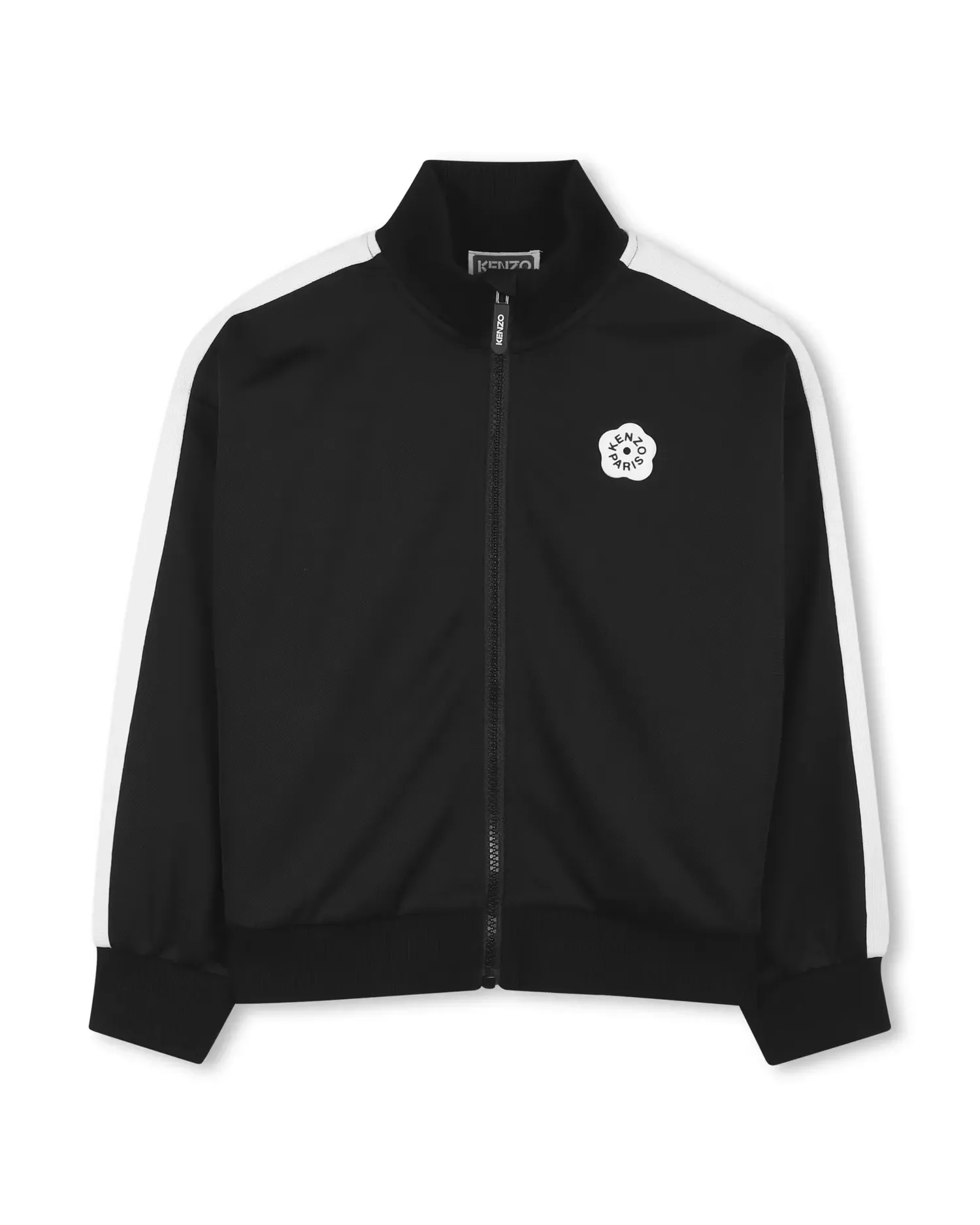 Детская куртка с длинными рукавами с геометрическим узором из полиэстера Kenzo Kids, черный