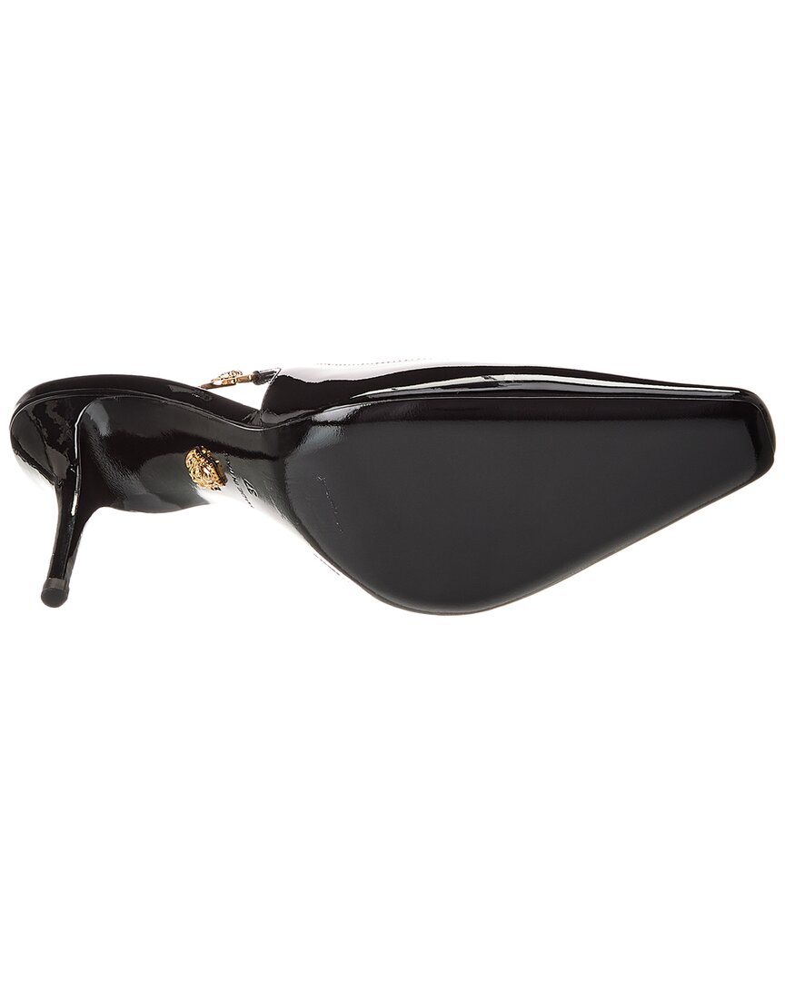 Патентованные туфли-лодочки Versace Slingback, черный — фото 4