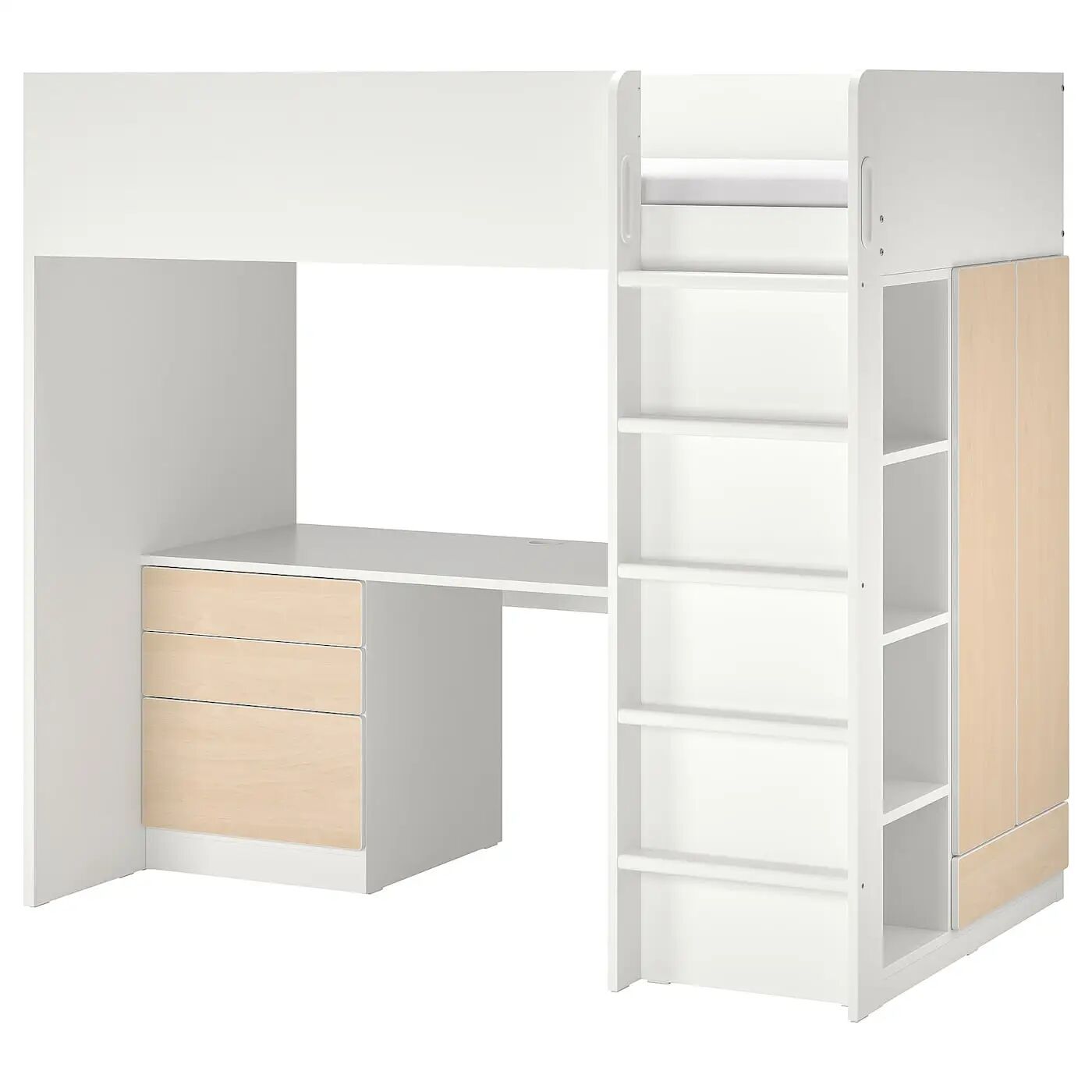 

Кровать-чердак SMÅSTAD IKEA, 90x200 см, цвет white birch