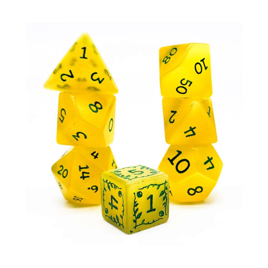 

Набор Poly — лимонное дерево с зеленым (7), Semi Precious Stone Dice (Level Up Dice)