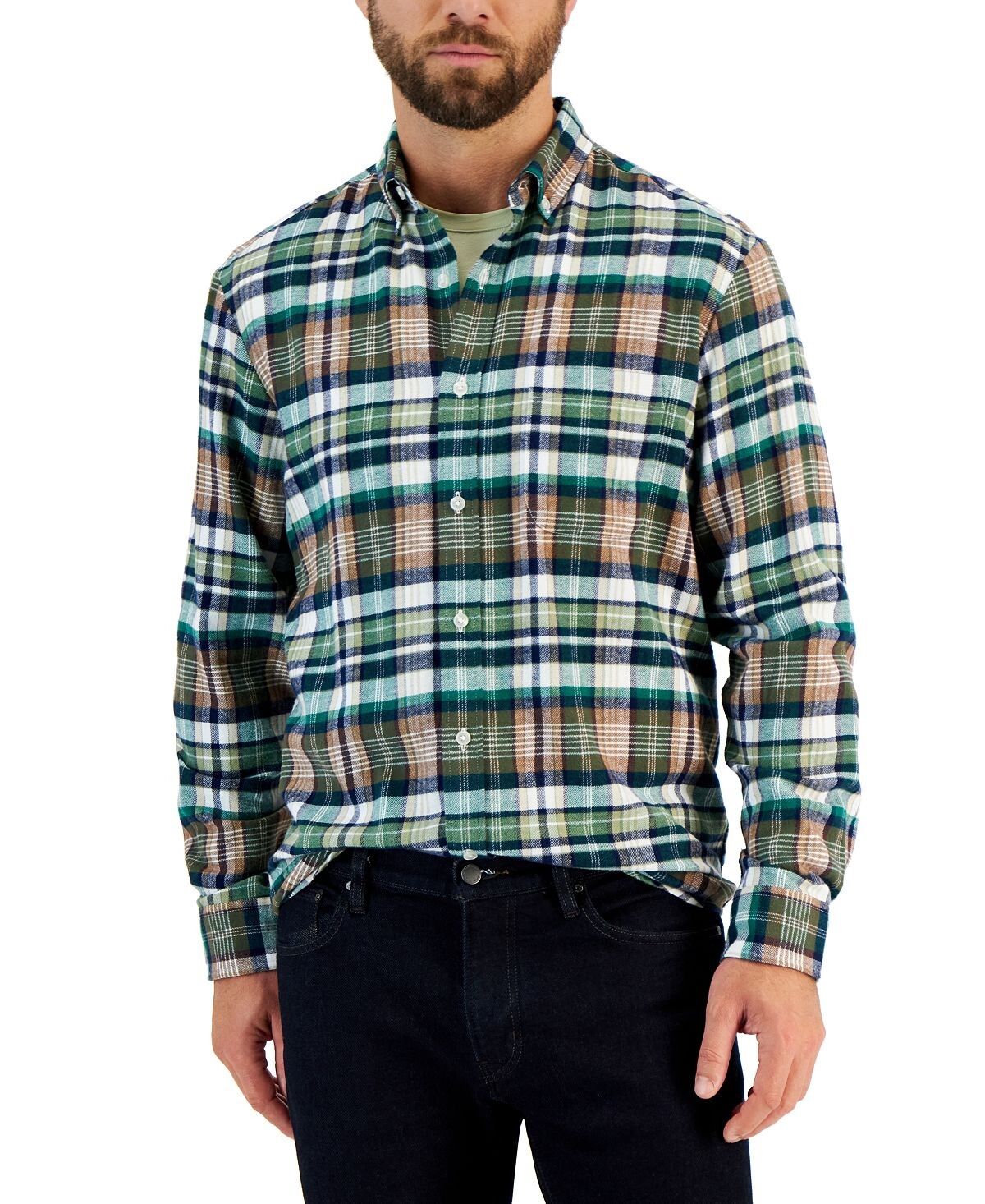 

Мужская фланелевая рубашка обычного кроя в клетку Club Room