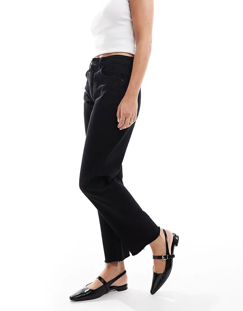 Туфли London Rebel Wide Fit Luna с открытым носком, черного цвета — фото 4