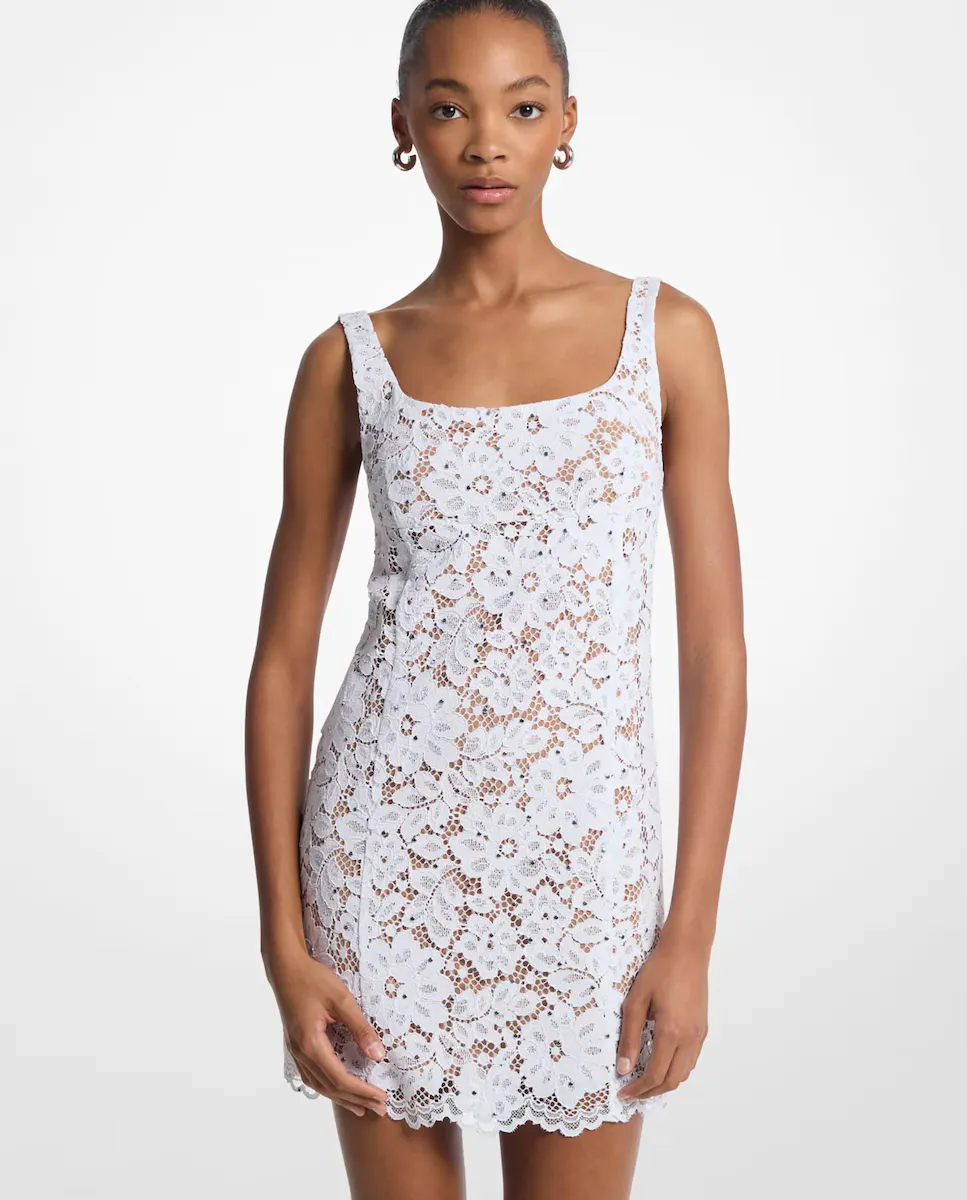 

Короткое кружевное платье Michael Michael Kors, белый