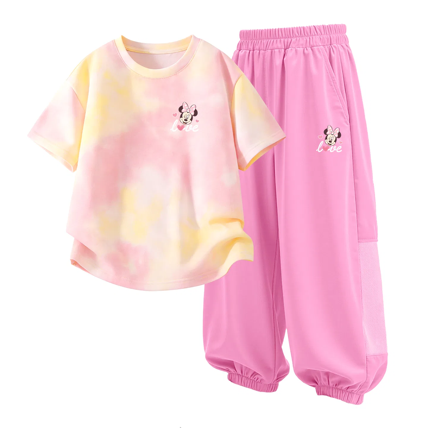 Детский спортивный костюм Casual Sportswear 2 Piece Set Disney, Dazzle Heart K Yellow Pink+Dazzle Heart K Strawberry Pink