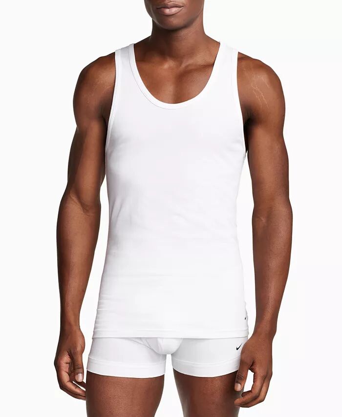 

Мужские облегающие майки-майки Essential Stretch Tank, 2 шт Nike, белый