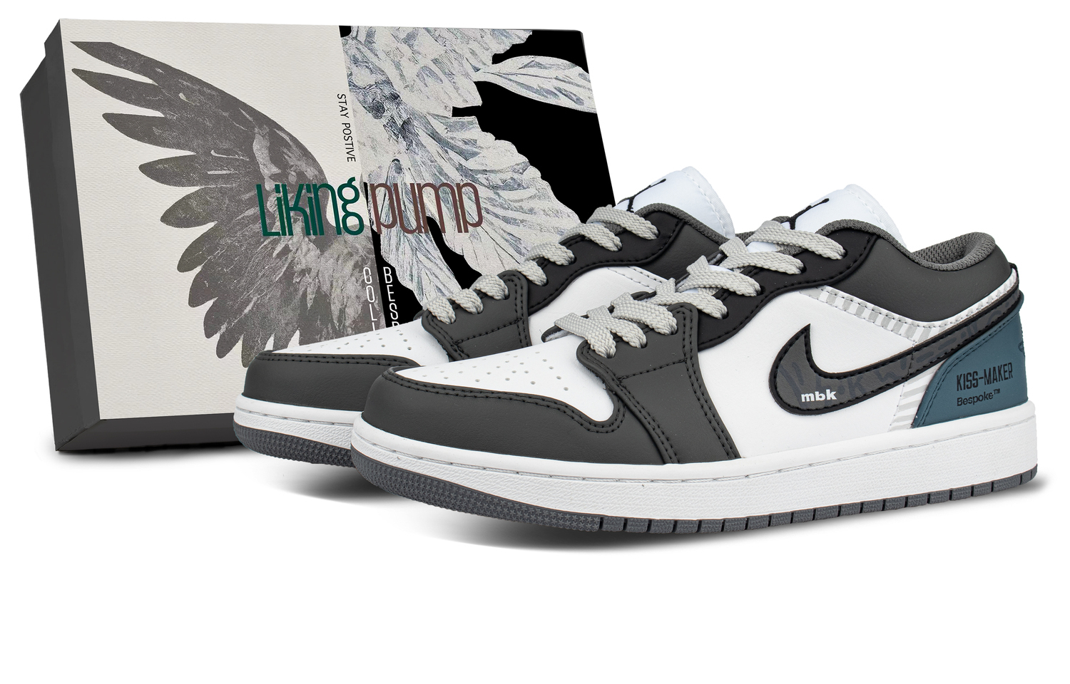 

Air 1 Кожаные Амортизирующие Водонепроницаемые Низкие Винтажные Баскетбольные Кроссовки Мужские Jordan, серый