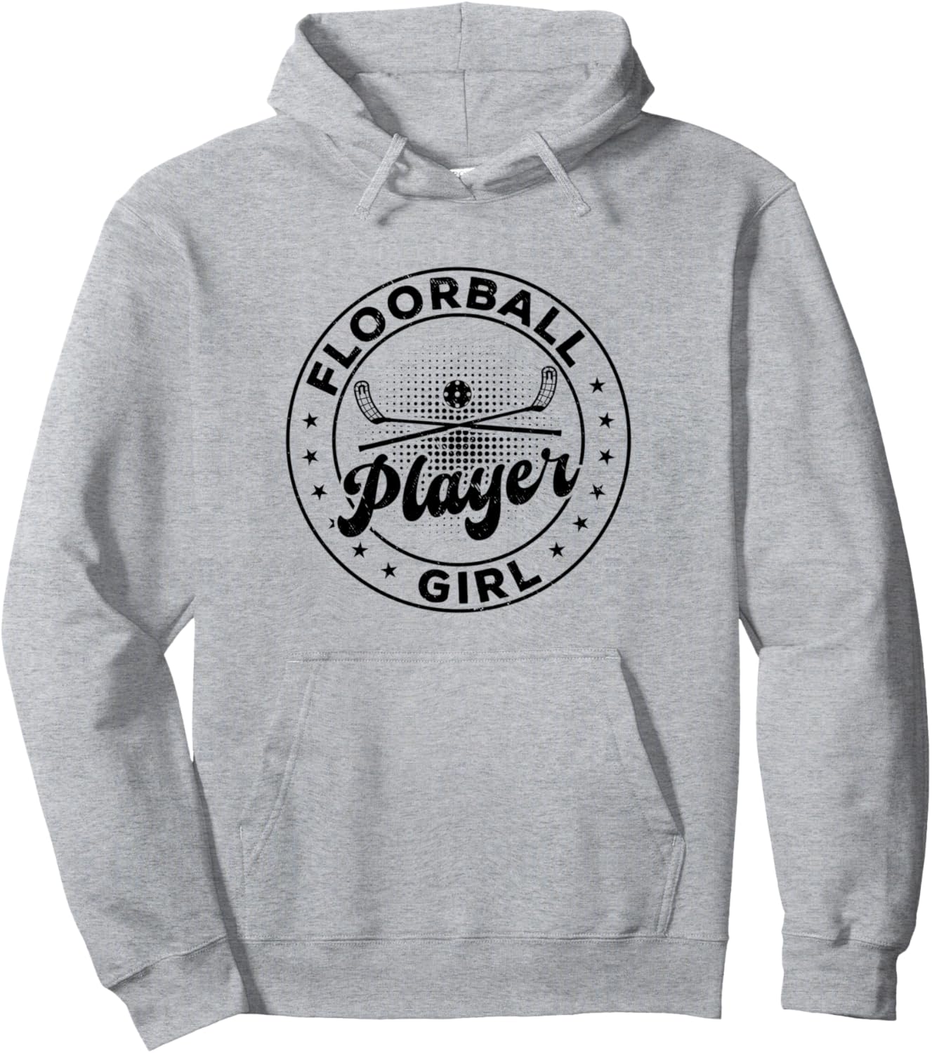 

Худи с изображением девушки-флорболистки Unihockey Floorball Player Girls, серый