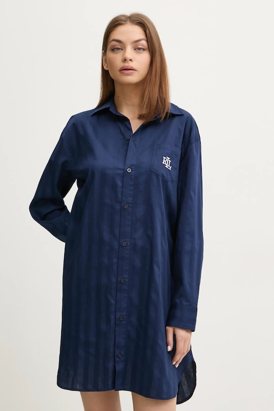 

Хлопковая ночная сорочка Lauren Ralph Lauren, темно-синий