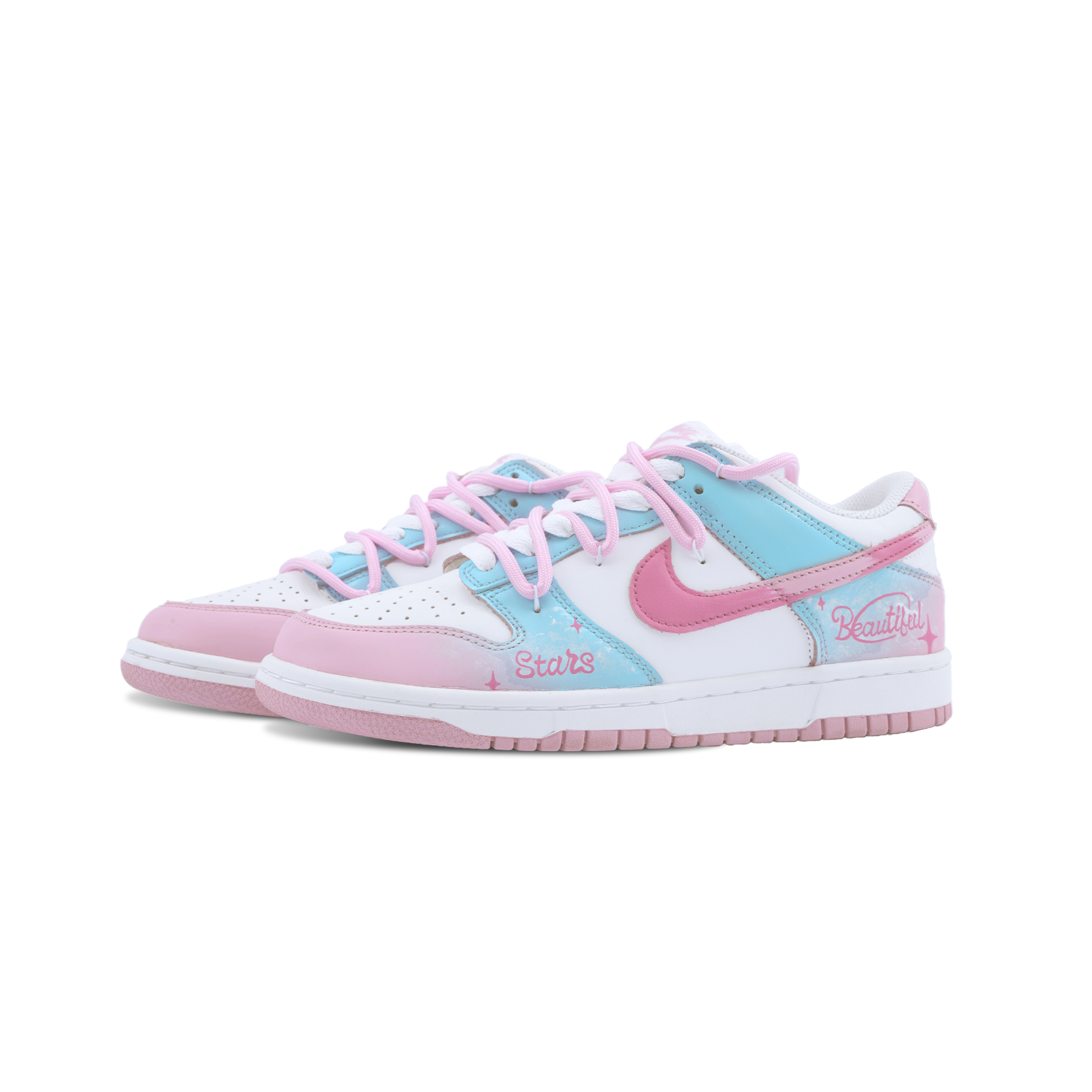 Nike Кроссовки для скейтбординга dunk dreamy starry низкие детские устойчивые к истиранию pink blue unisex — фото 4