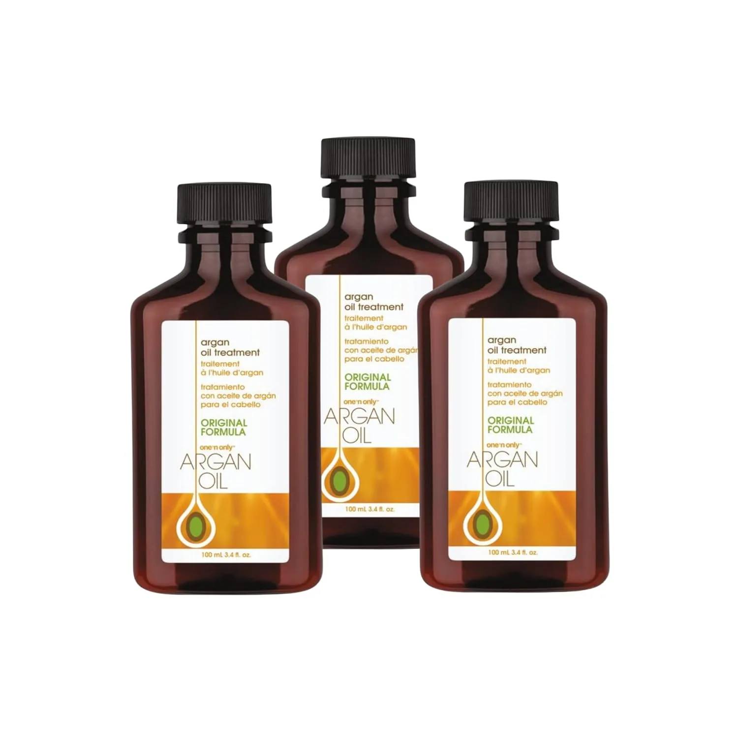 One 'n Only Argan Oil Hair Treatment - легкое увлажняющее масло для натуральных волос, париков и наращивания, придает блеск, защищает от нагрева и контролирует пушистость (3,4 унции, 3 шт) 100 мл (3 шт.)