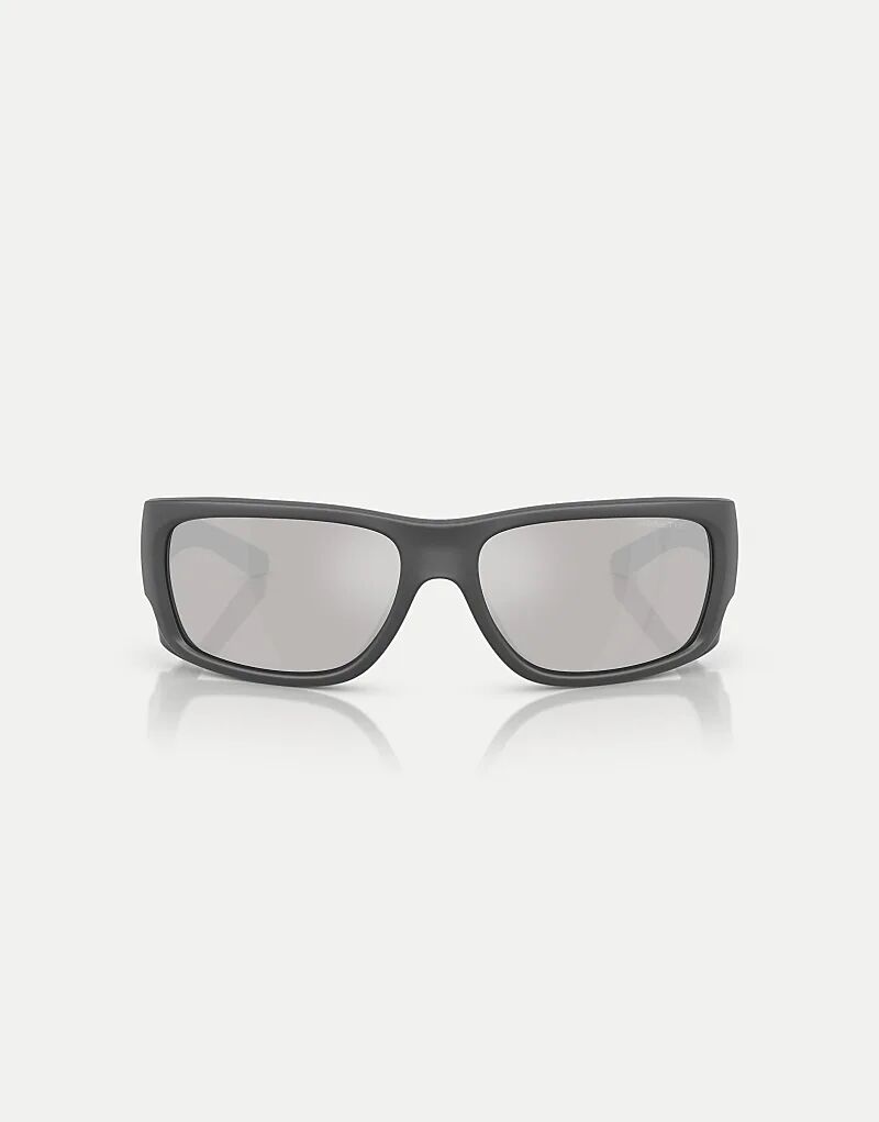 

Солнцезащитные очки Arnette Flipside с прямоугольной оправой и серебристыми зеркальными линзами, матово-серый верх/блестящий