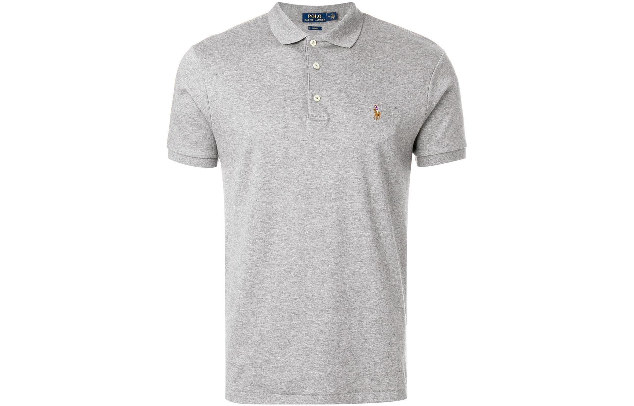 

Поло с логотипом Polo Ralph Lauren, серый
