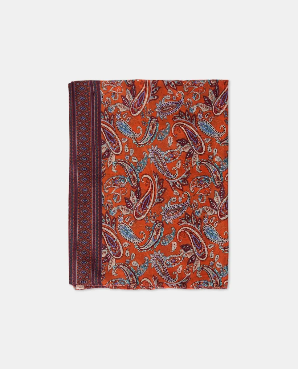 

Шелковый шарф Colores Otoño, коралловый