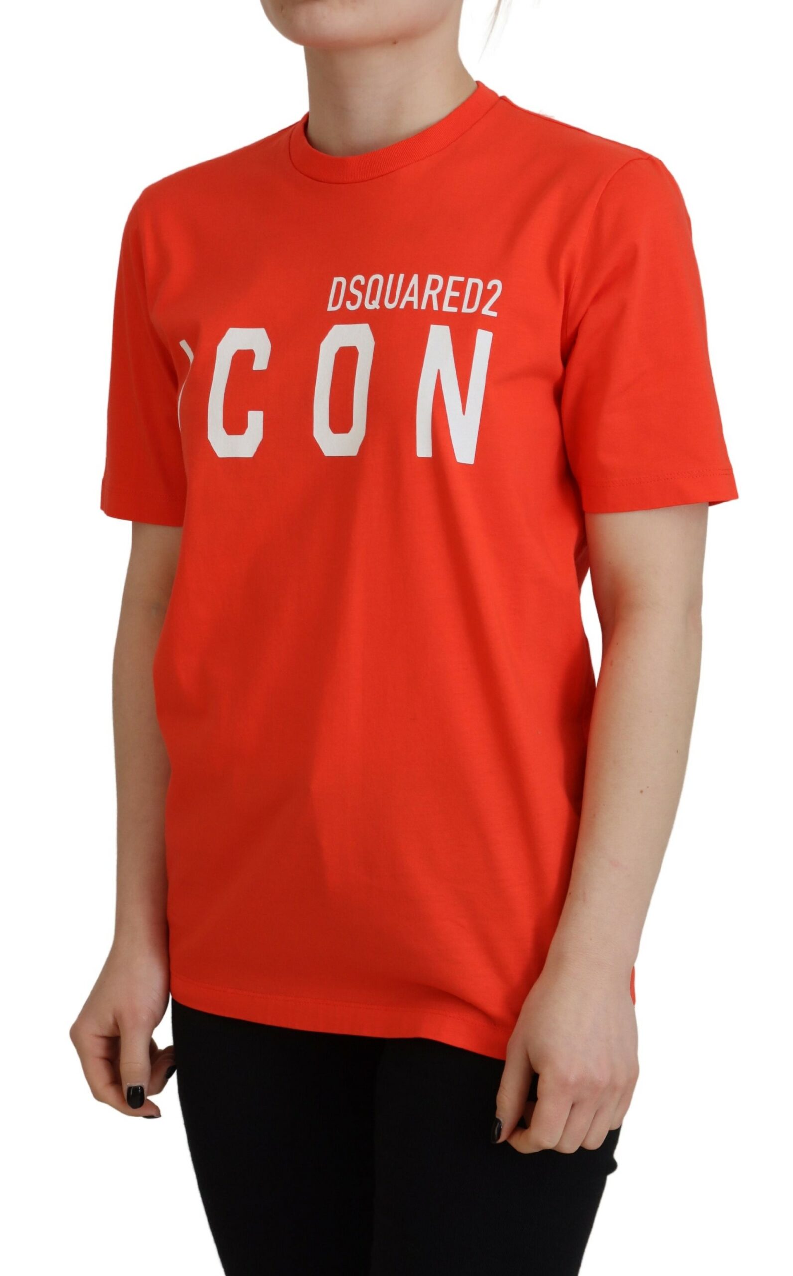 Футболка с круглым вырезом Icon East Tee из оранжевого хлопка Dsquared2 — фото 2