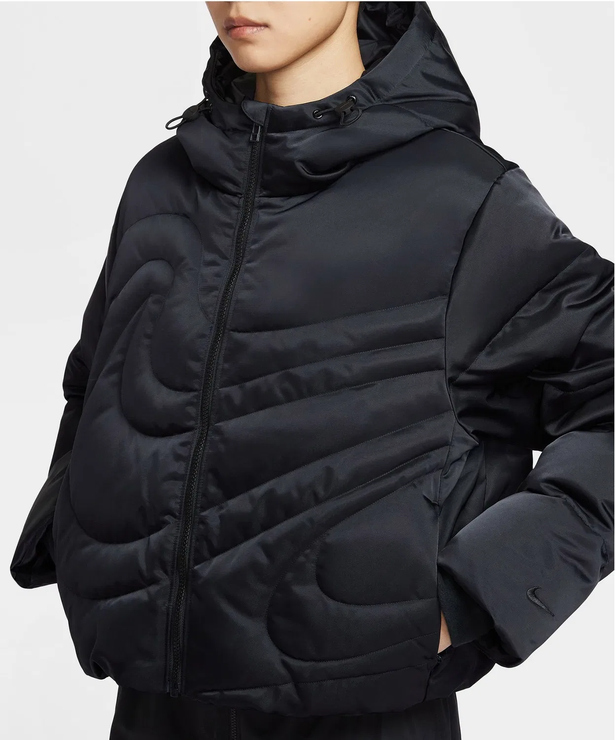 Куртка пуховая Nike Therma-FIT Oversized Down Puffer Jacket, чёрный — фото 3