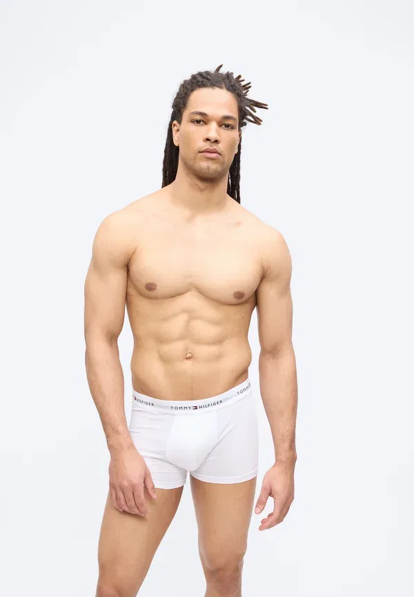 Трусы Tommy Hilfiger Signature 3 pack trunks, серый меланж/черный/белый — фото 2