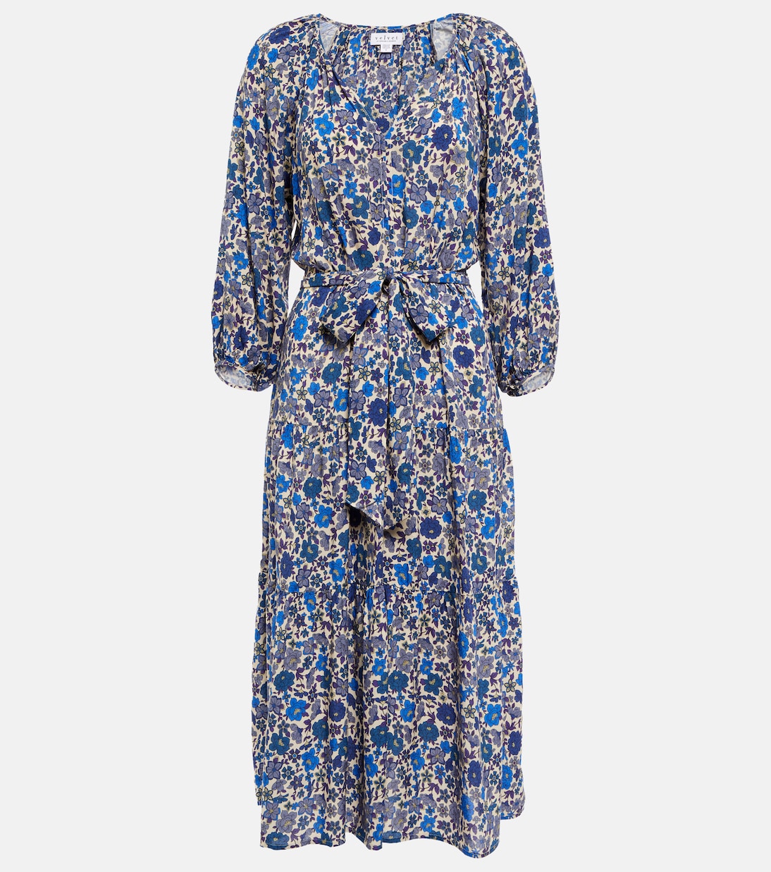 

Платье миди с цветочным принтом Мэдди Velvet, Blue Floral