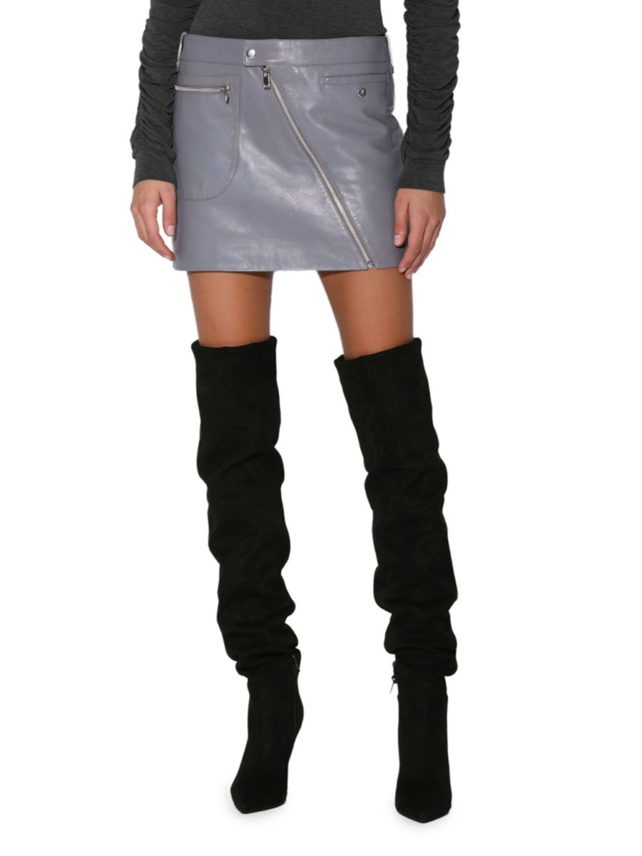 

Кожаная мини-юбка Gavriel Walter Baker, цвет Granite