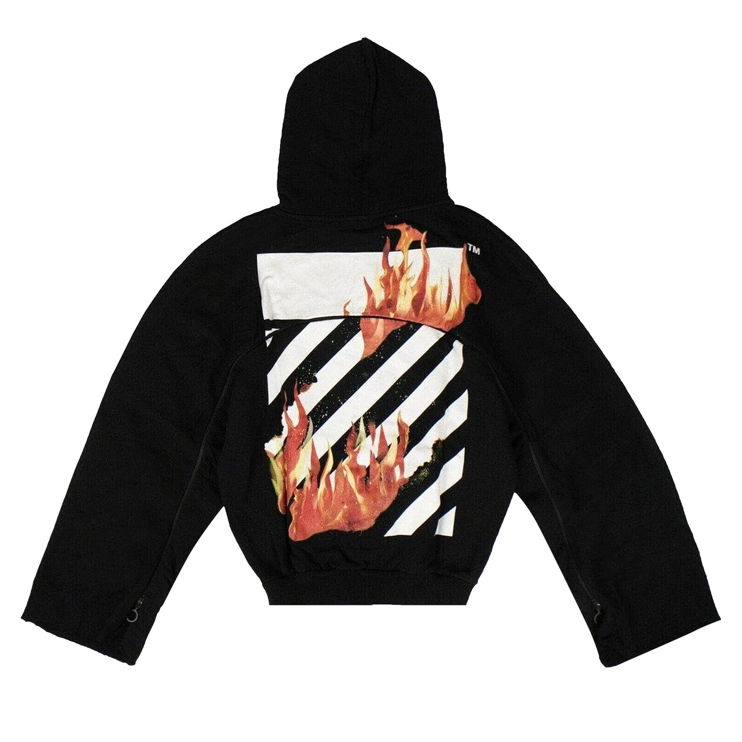 Off-White Толстовка на молнии с обратной стороны Diag Fire, цвет Черный — фото 2