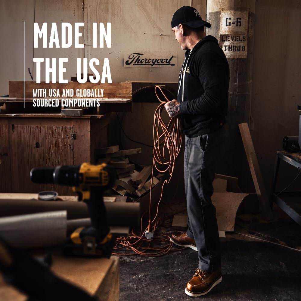 Ботинки Thorogood American Heritage для мужчин с стальным носком, 20 см - из кожи высокого качества с Мок-Тоу, противоскользящей подошвой клиновидной формы и комфортной стелькой; сертифицированы по стандарту EH, Tobacco Oil-tanned — фото 3