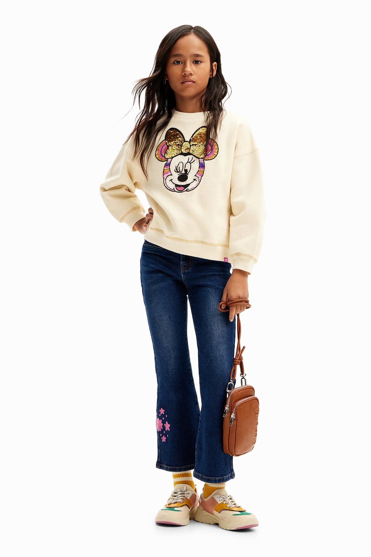 Толстовка с пайетками и лентой в виде Минни Маус (100-150 см) Desigual, White/1001 — фото 2
