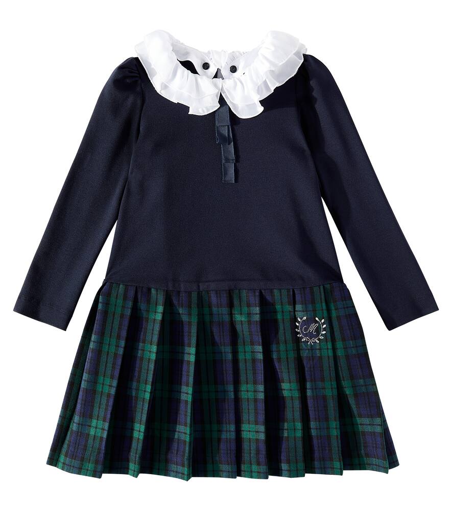 

Платье плиссе в клетку Monnalisa, Blu Scuro